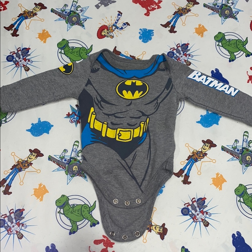 Batman Gray and Gold Baby Bodysuit